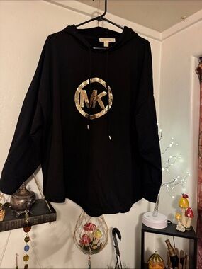 Michael Kors Black Sweatshirt with Gold MK Logo